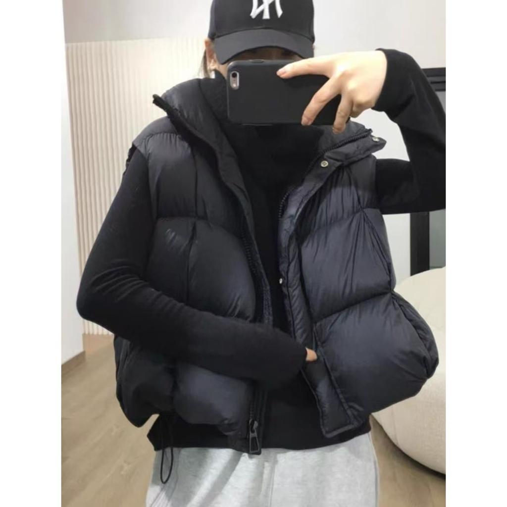 Cotton Vest for Women's Outer Wear, New Korean Style, Loose Stand-up Collar, Stacked Waistcoat, Short Style, Autumn and Winter