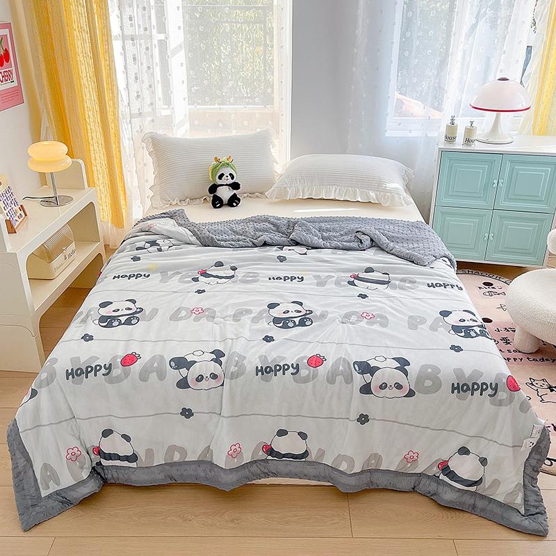 Pink Rose Smooth Air Condition Comforter Lightweight Floral Summer Quilt with Ice Silk Cooling Comforters Four Seasons Universal