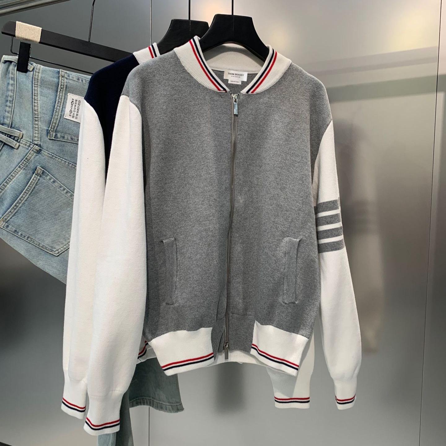 

THOM BRASSY Confidential 1867 Knit Baseball Jacket S сірий колір