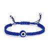 1PC Evil Eye Bracelet Handwoven Adjustable Friendship Cord with Blue Eye Charm - Stretchable Spiritual Protection Anklet for Women Men 15-30cm