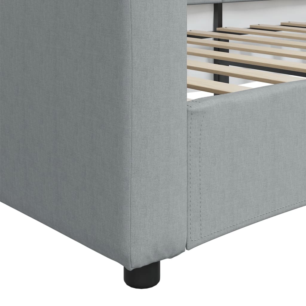 Vidaxl Sofa Z Funkcją Spania, Jasnoszara, 90X190 Cm, Obita Tkaniną