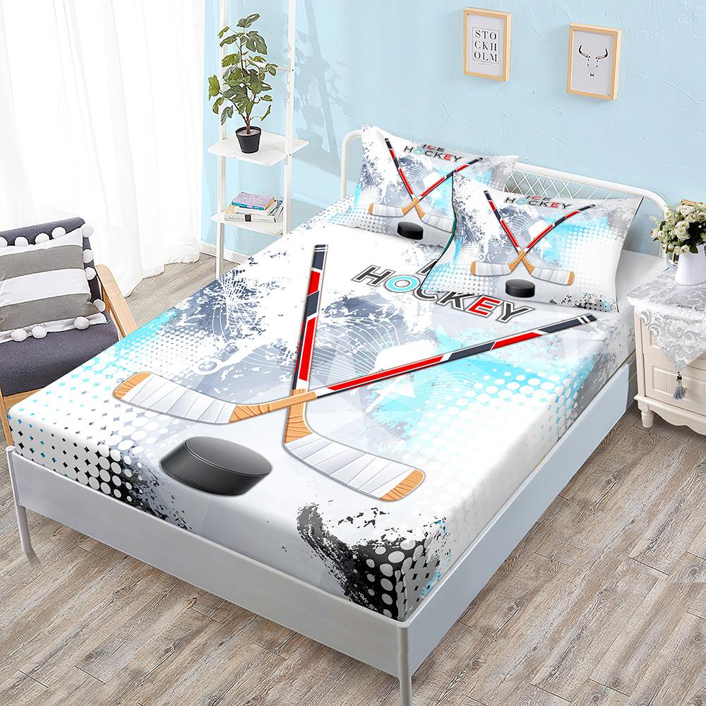 

Three Piece Sheet Sheet Ice Hockey Mattress Protector Sheet 100*190*40cm*1 Pillowcase 51*75cm*1