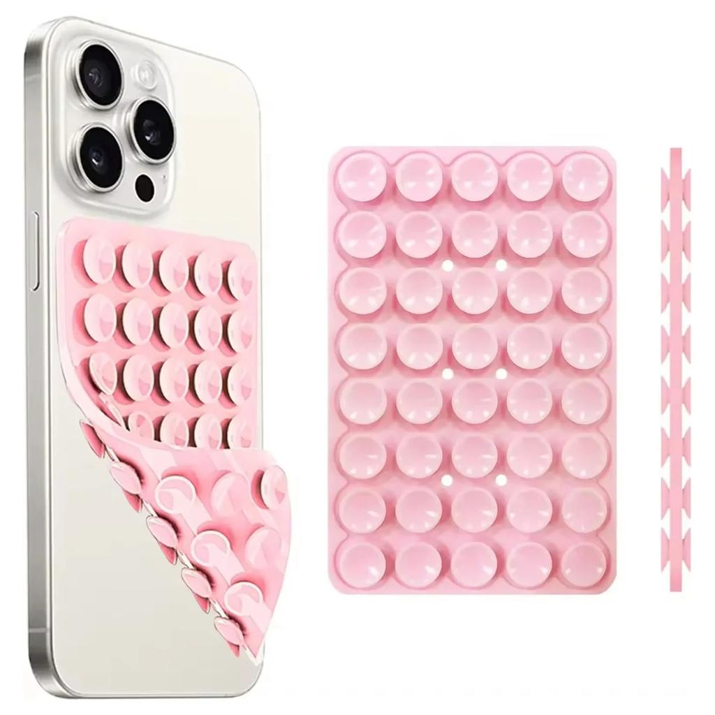 Silicone Suction Cup Phone Case Holder Double-Sided Hands Free Strong Grip Holder For Phone Selfies And Videos