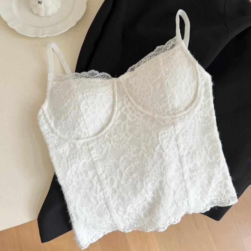 Thermoweste, Hosenträger, integrierte Unterwäsche, feiner Samt, bequeme und exquisite Spitzenweste, für Herbst und Winter mit Untersetzer