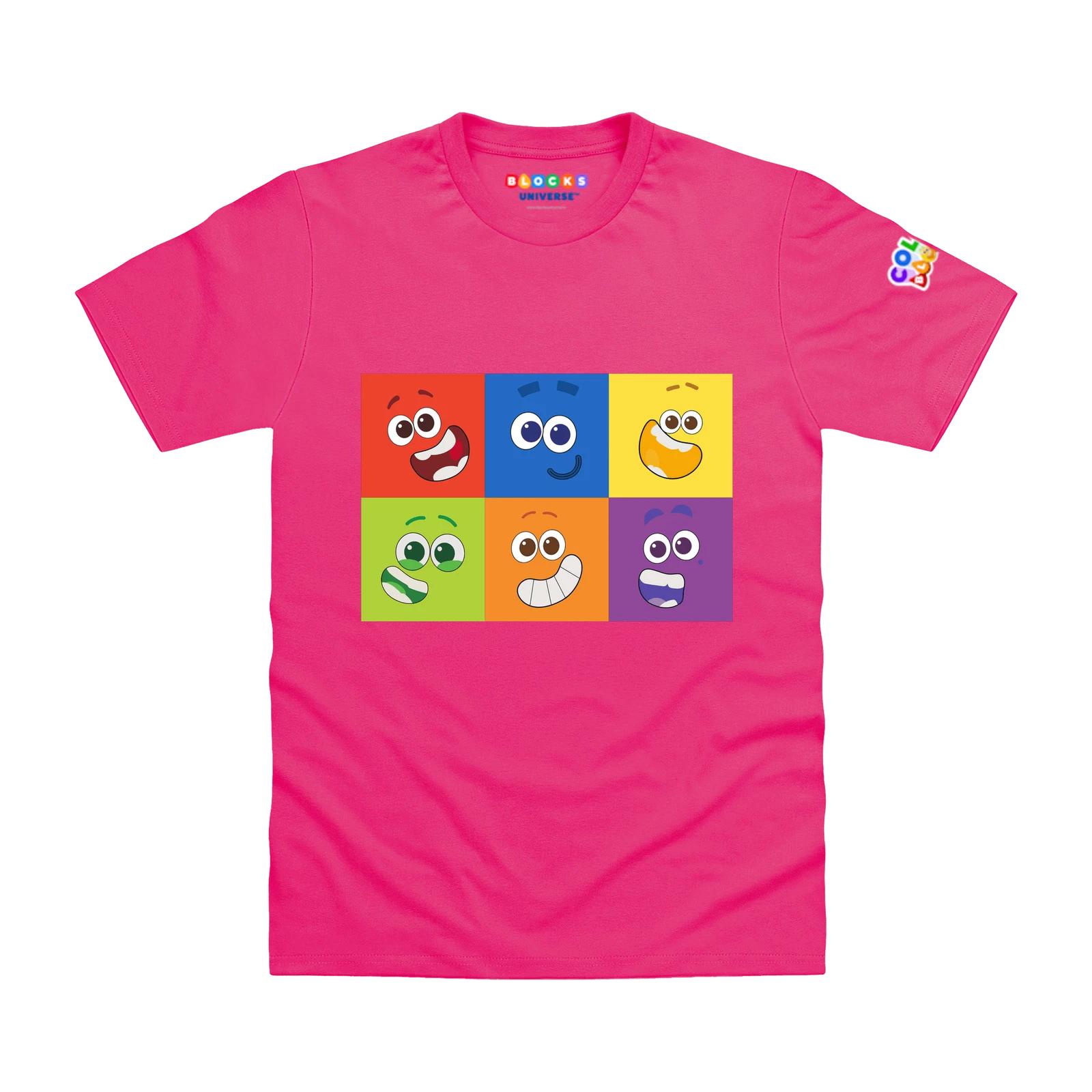Officially Licensed Colourblocks Faces 3x2 Kids T-Shirt 160