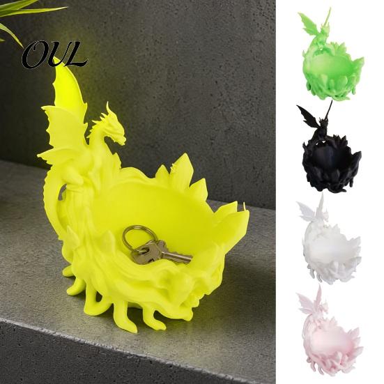 Multi-color Storage Dish Dragon Bowl, 3D Printed Decorative Key Jewelry Holder for Entryway Catchall Tray Desktop Dressing Table, Unique Fantasy Home