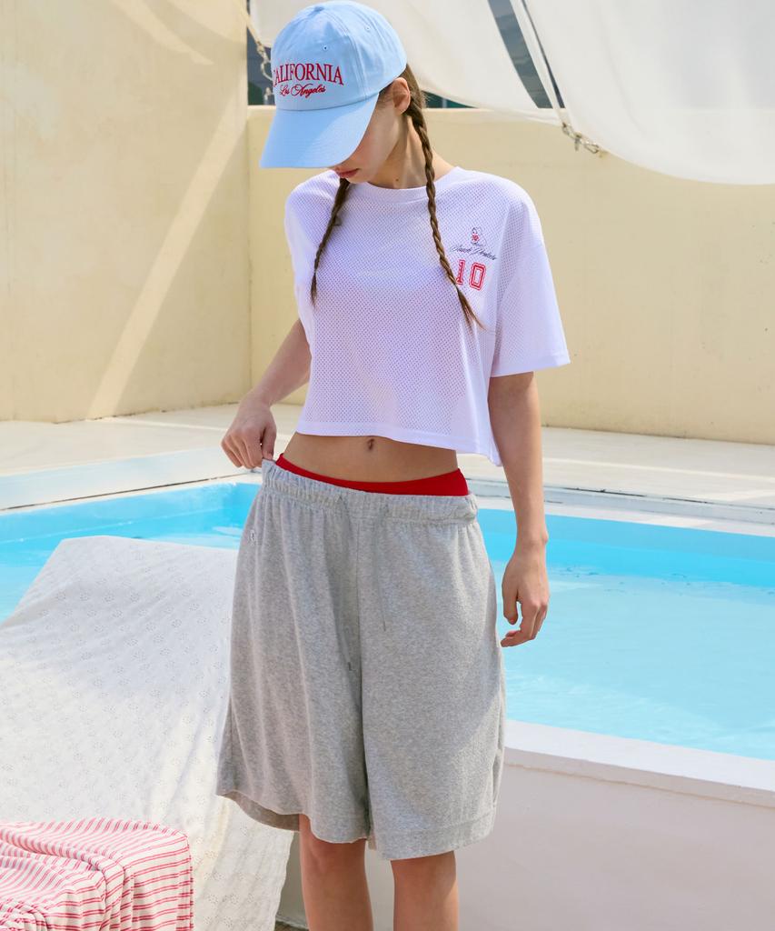 VIKINI VENDER Lua Terry Wide Bermuda Shorts - Grey