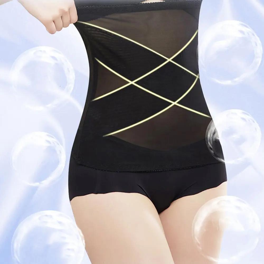 Oem Waist Trainer Corset Women Shapers Breathable Cross Mesh Girdle For Waist Shaping Maternity Postpartum Bandage Band