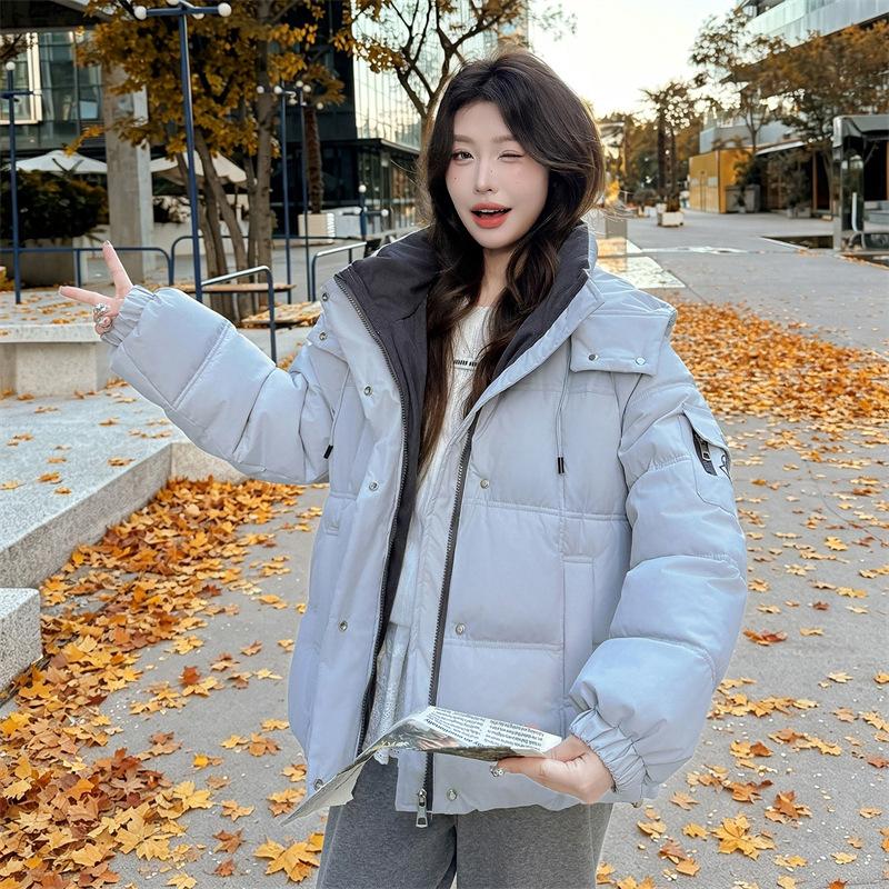 Hooded cotton-padded women's winter new cotton-padded jacket loose and thickened warm bread clothes cotton-padded jacket