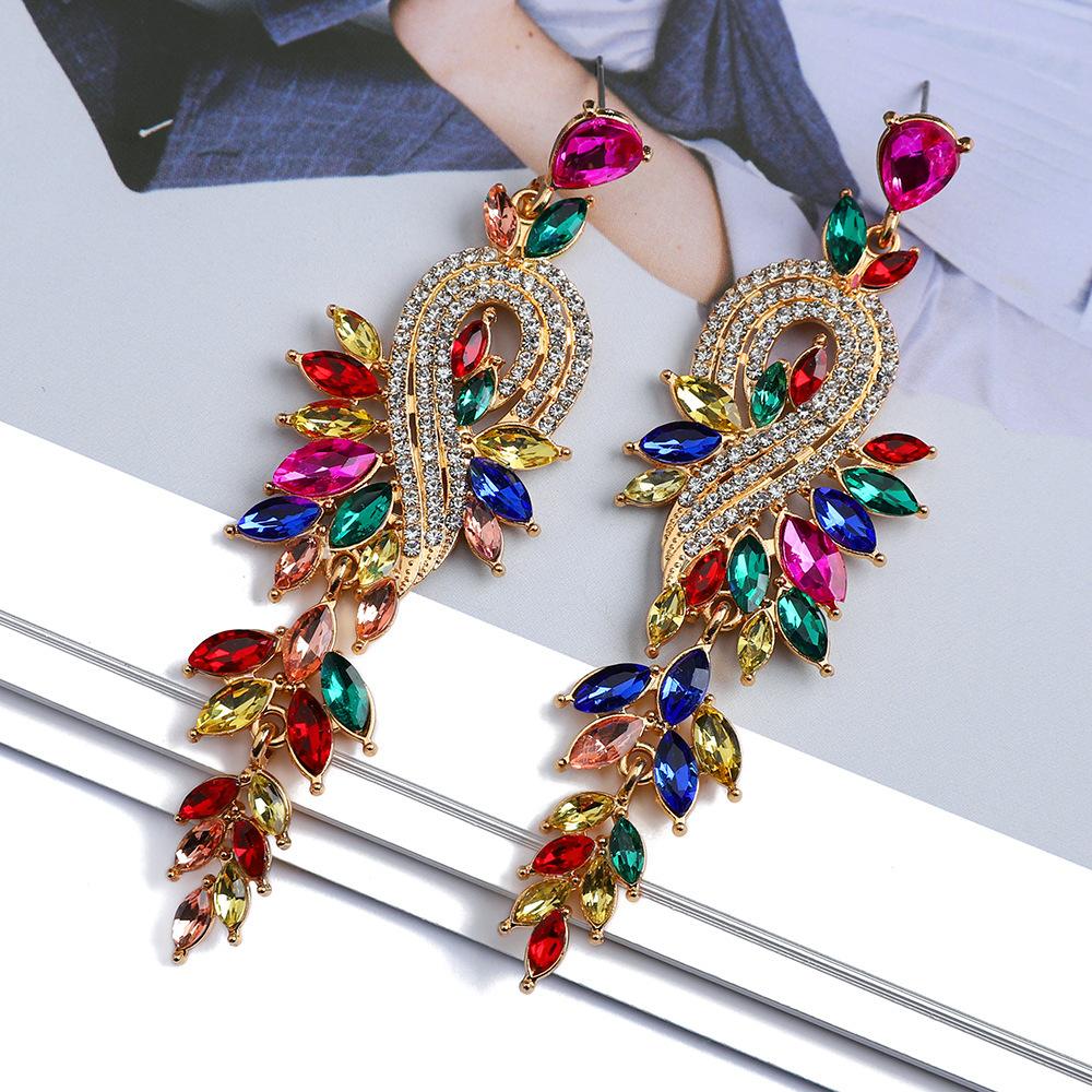 High-end fashion earrings Phoenix water drop shape long women's accessories pendant earrings