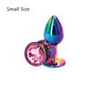 Rainbow Rose Gold Pink Small Medium Size Set Heart Shape Crystal Metal Anal Beads Butt Plug Jewelry Sex Toy for Female Male
