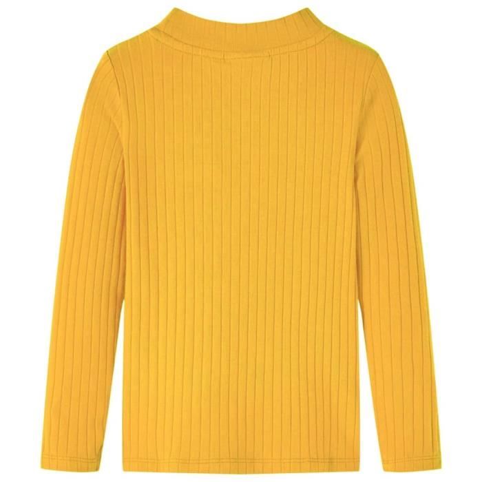 T-shirt enfants à manches longues tricot côtelé 4 couleurs et 5 dimensions disponibles