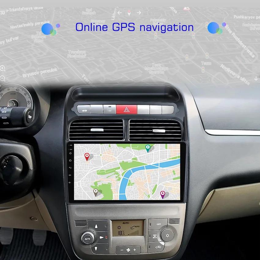 2din 8GB+128GB Android 13 Car Radio Multimedia Player Carplay Auto GPS Navi DSP NO DVD For Fiat Grande Punto Linea 2007-2012