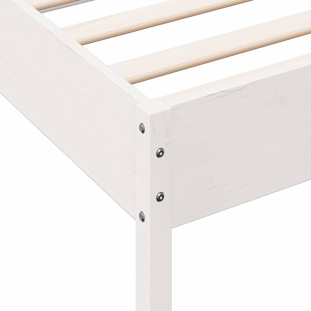 Vidaxl Rama Łóżka Bez Materaca, Biała, 75X190 Cm, Lite Drewno Sosnowe