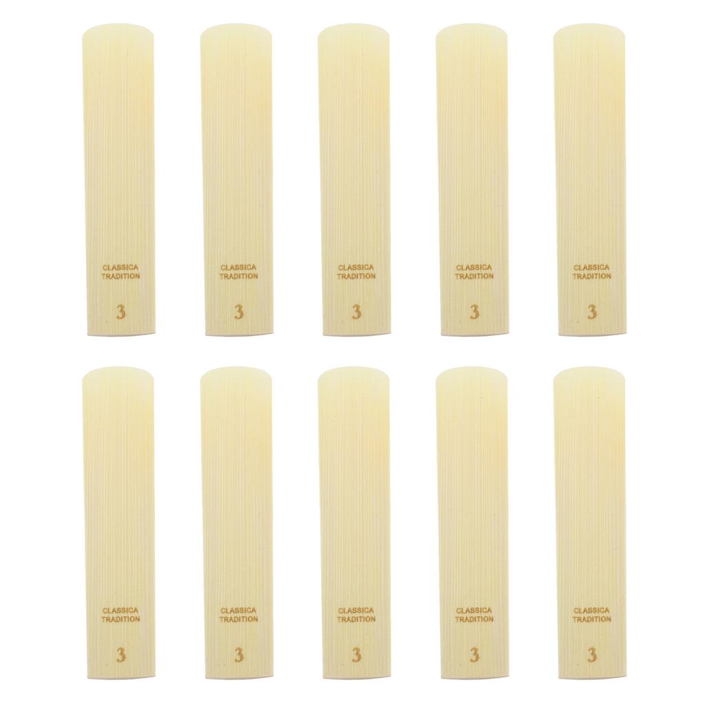 Juego de 10 cañas para saxofón tenor con llave en si bemol, piezas de repuesto, accesorios no deformables con plástico.