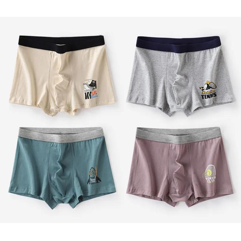 Teenage Underwear Male Development Period Students Cotton Junior High School Students 13-16 Years Old Big Boy Boxer Pants
