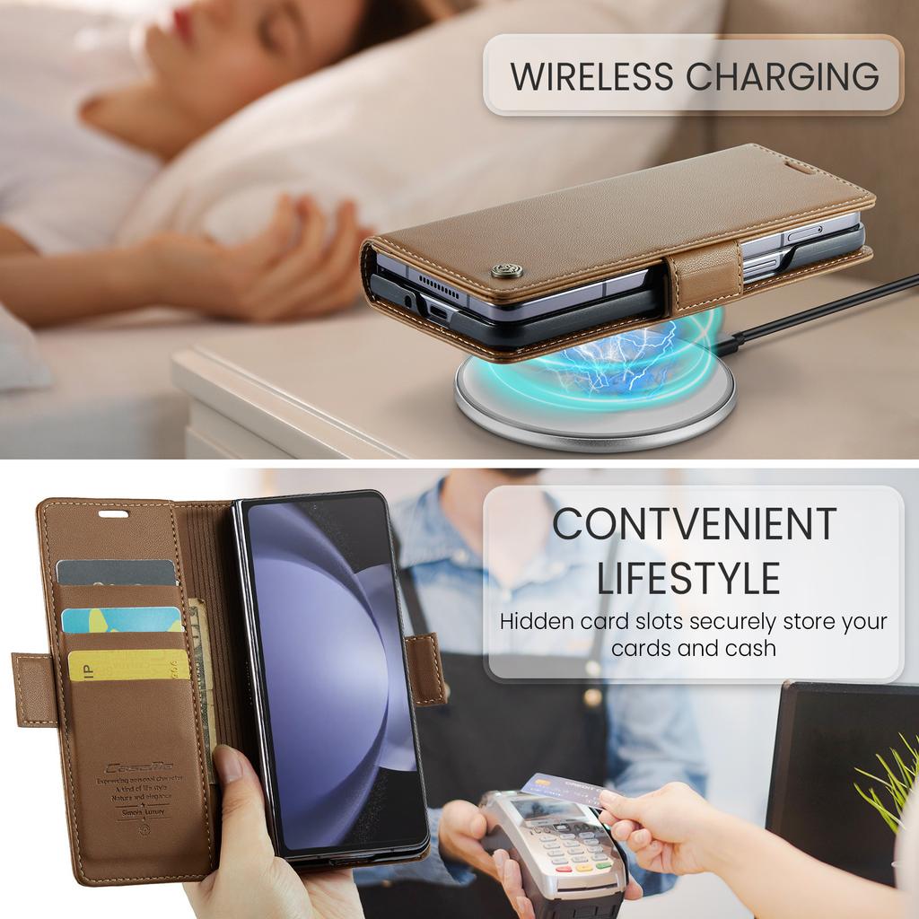 Compatible with Samsung Z Fold6 Phone Case, Z Fold8 Card Slot Protective Case, Anti-theft Phone Cover, Anti-drop