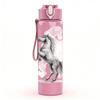 1pz Cavallo Bianco Ritratto Luminoso 750ml Plastica Colorata Borraccia Sportiva Tappo a Flip Anti-perdita Adatta per Sport Ufficio Uso Domestico