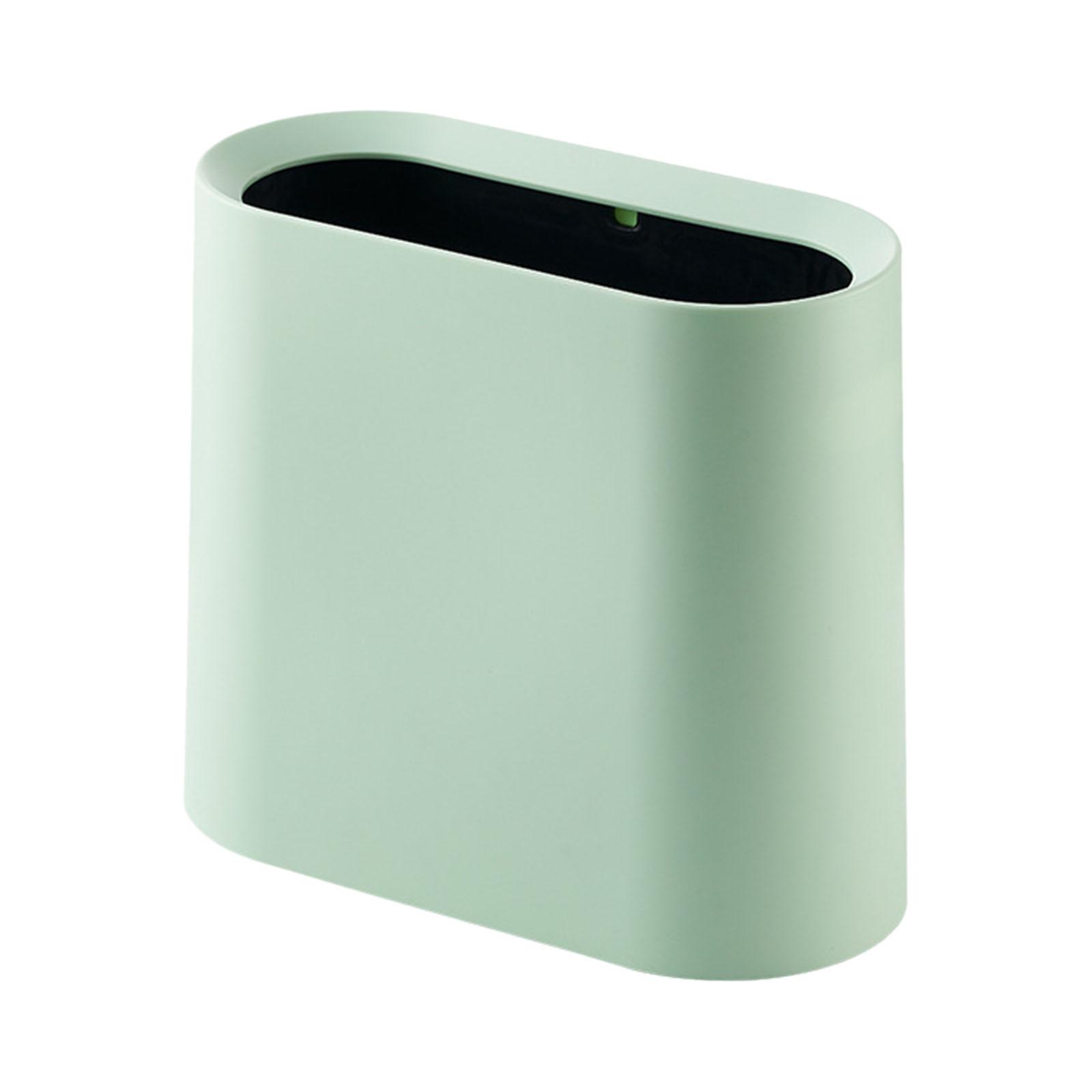

Slim Trash Can Garbage Can Stylish Easy to Clean Washable Multipurpose Dustbin Waste Bin for Office Kitchen Home Toilet Bedroom зелений