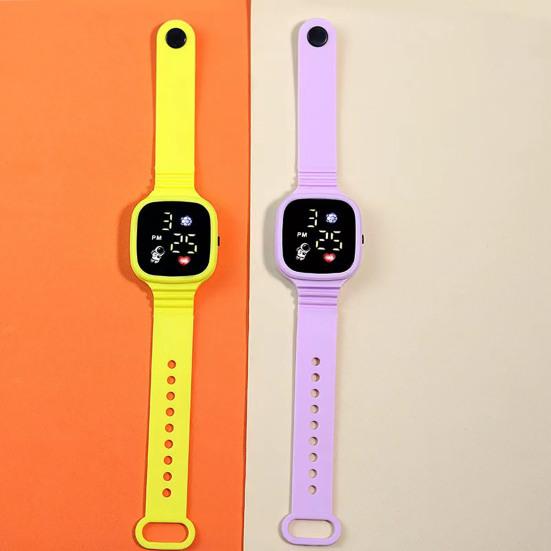 Wrist Watch Button Control LED Square Dial Digital Display Adjustable Precise Time Waterproof Kids Digital Sport Watch Daily Accessory