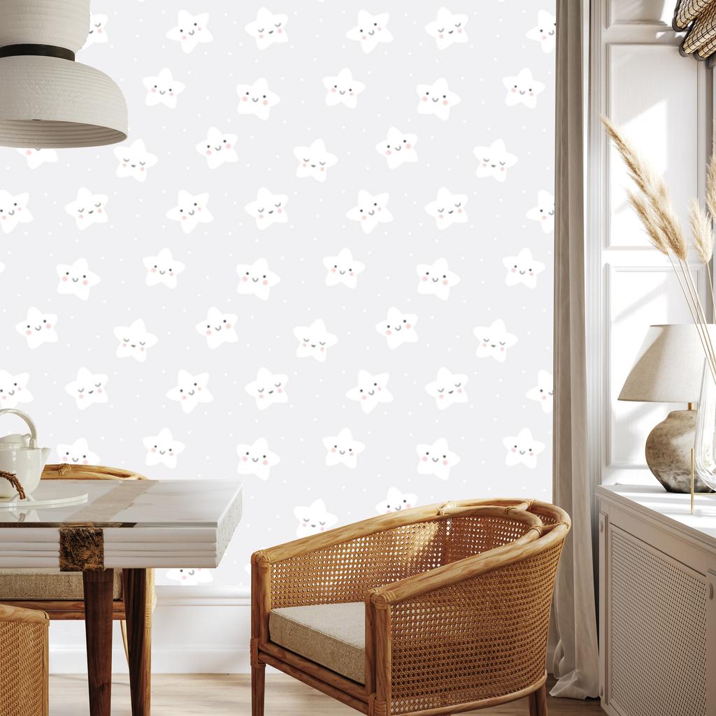 Smiling and sleeping stars wallpaper for living room and bedroom 50x1000
