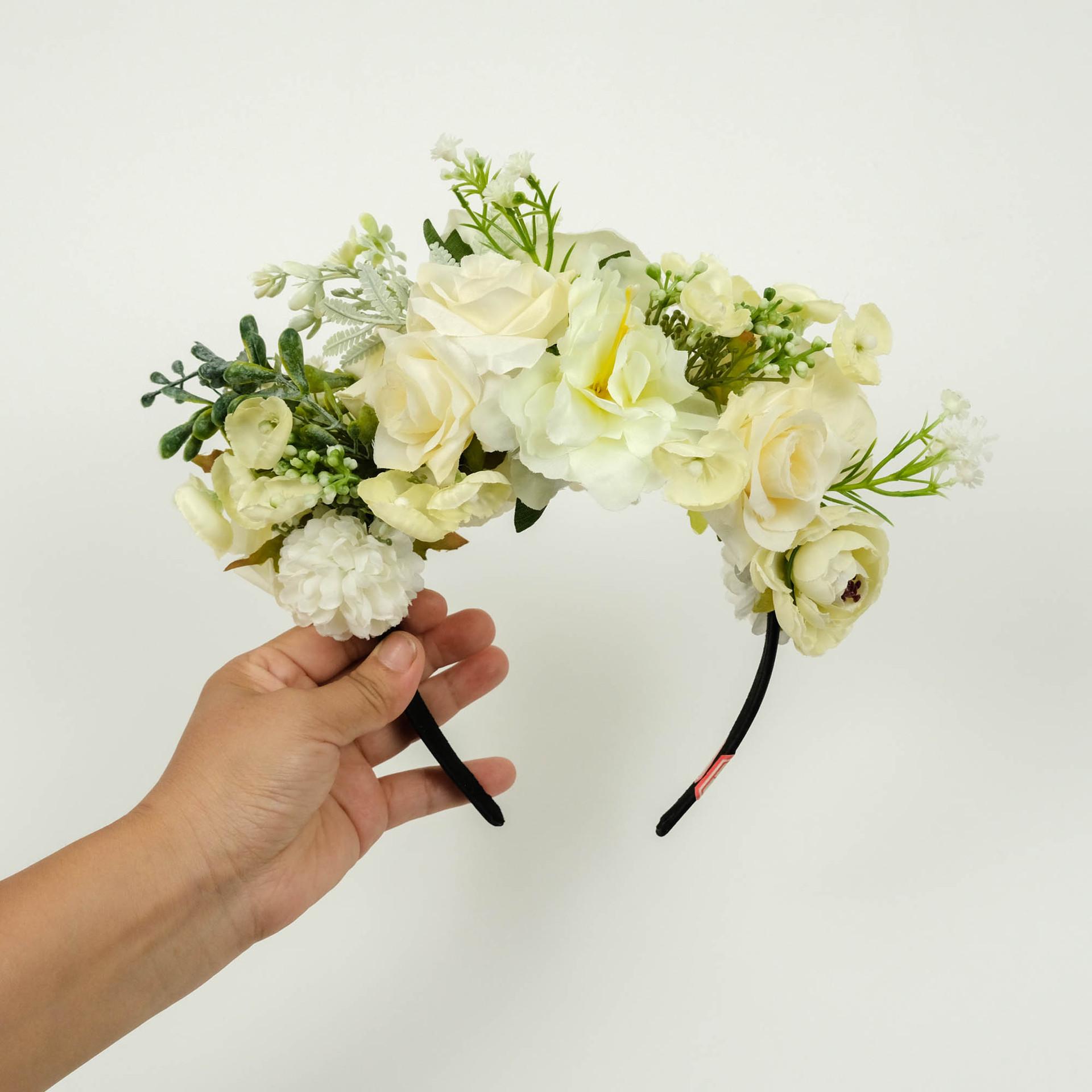 Imitation Peony Rose Double-Sided Hairpin Headband for Christmas Party