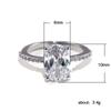 2026 Inlaid Oval Pigeon Egg Cube Zirconia Ring, Fashionable and Personalized Platinum  Engagement High-quality Jewelry