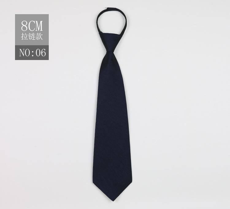 Women'S Zipper Tie Solid Color Black Blue Red Dress Professional Uniform Lazy Easy To Pull 8Cm Tie
