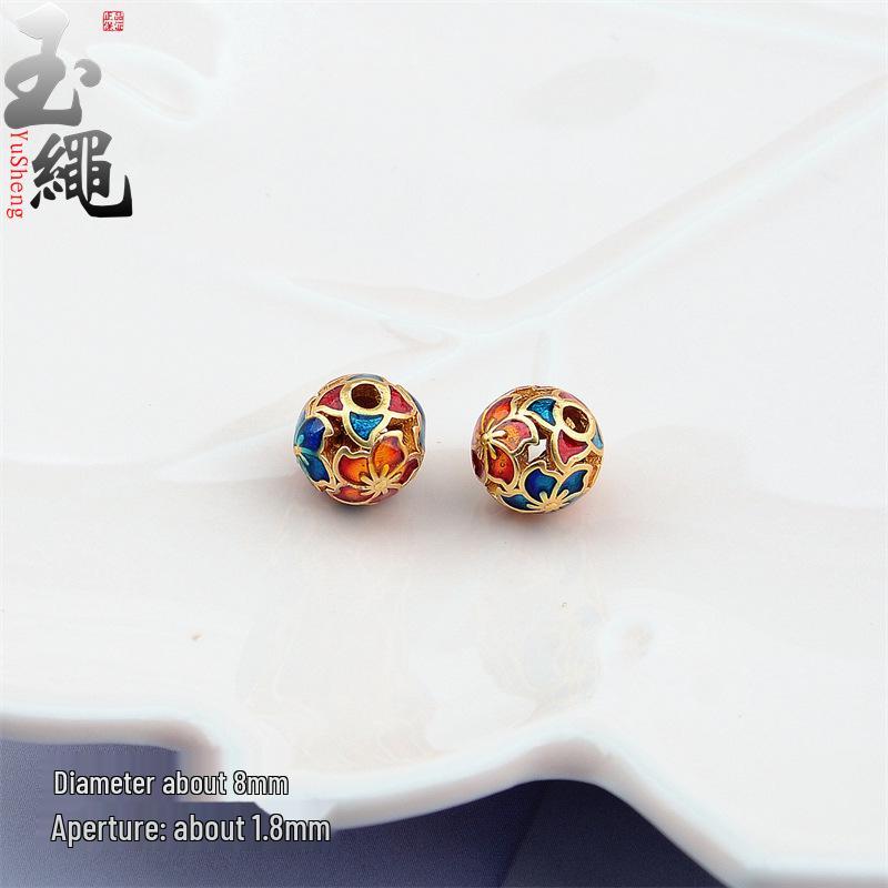 Ancient Gold Enamel Hollow Beads for DIY Bracelets & Necklaces