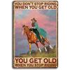 Vintage Cowgirl Metallschild Retro Westlich Reiten Zitat Blechschild für Heimbar Bauernhaus Dekoration Das Leben ist Hart Spirituell Wi