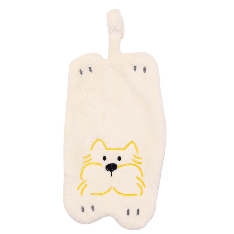 

Coral Fleece Cartoon Animal Hand Towel With Embroidered Design For Kids And Home Use бежевий