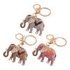 Keychain Sparkling Rhinestones Inlaid Elephant Design Keychain Pendant Enamel Oil Drip Process Smooth Edges Spring Buckle Key Holder Car Keys Good