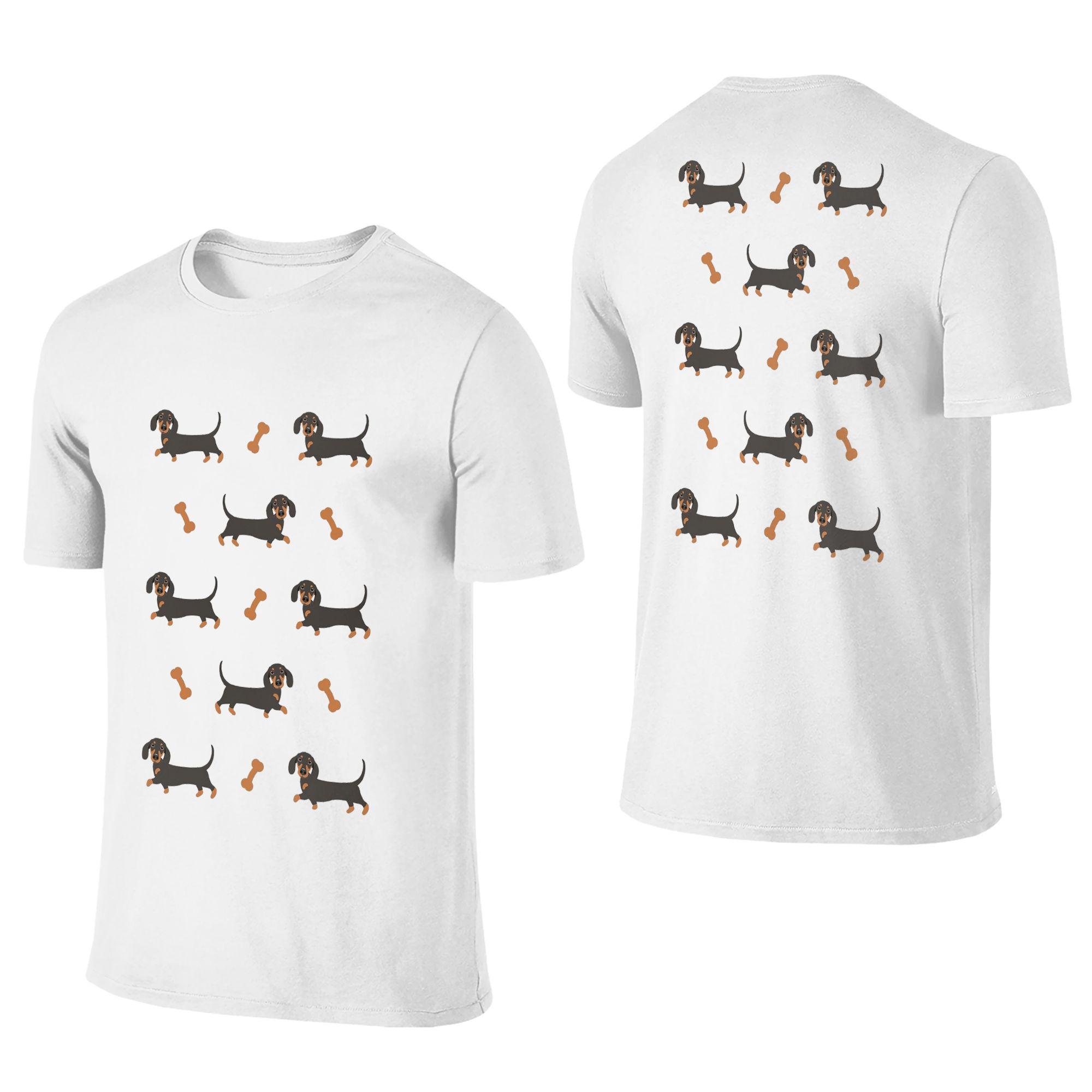 

100% Cotton Black and Tan Dachshund Sausage Dog T-Shirt Men s Double Sided T Shirt Men Crew Neck Summer Shirts Tops Oversized S разноцветный