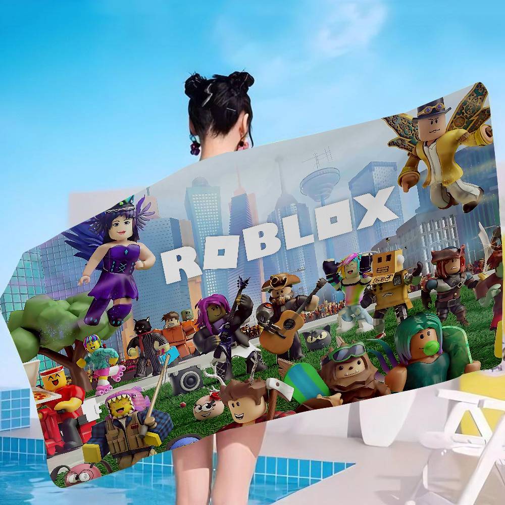 Game R-Robloxs Cool Microfiber Blanket Quick Drying Beach Towels Oversized Printing Super Absorbent Pool Towel Blanket