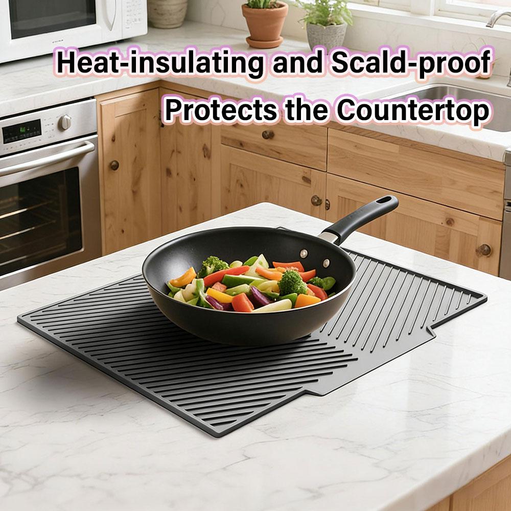 SW L/M/S Silicone Drain Pad Slope Draining Pads Kitchen Tableware Non-slip Mat Dish Drying Pad Heat-Resistant Pot Mats Coaster