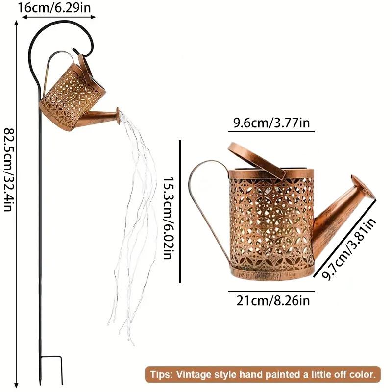 Solar Watering Can with Lights Outdoor Solar Garden Lights Garden Decro Solar Lights Waterproof Hanging Lantern for Yard Patio
