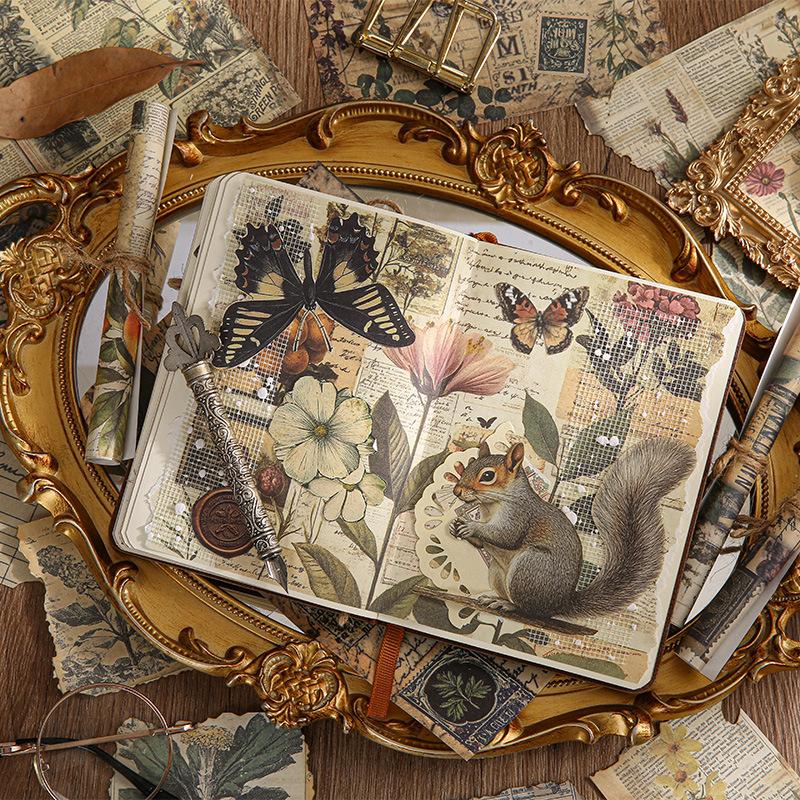 30 Pcs Vintage INS Material Paper Planner Handmade DIY Scrapbooking Diary Album Background Paper Craft Supplies