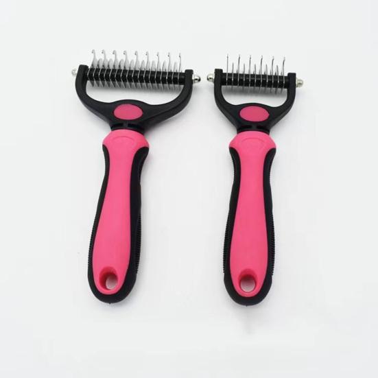 Pet Grooming Rake And Comb, Double-Sided Undercoat Rake Pet Detangling Comb, Dog Dematting Rake, Grooming Tool for Long Short Hair Cats Dogs