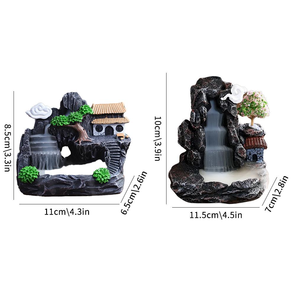 Creative Home Decorations Windproof Backflow Incense Fountain&Candlestick Ornaments Desktop Ind G6D8