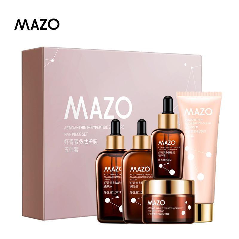 MAZO Astaxanthin Peptide Skin Care Five-piece Set Hydrating and Moisturizing Skin Care Product Set Beauty Salon Facial Care Set MAZO Astaxanthin Peptide