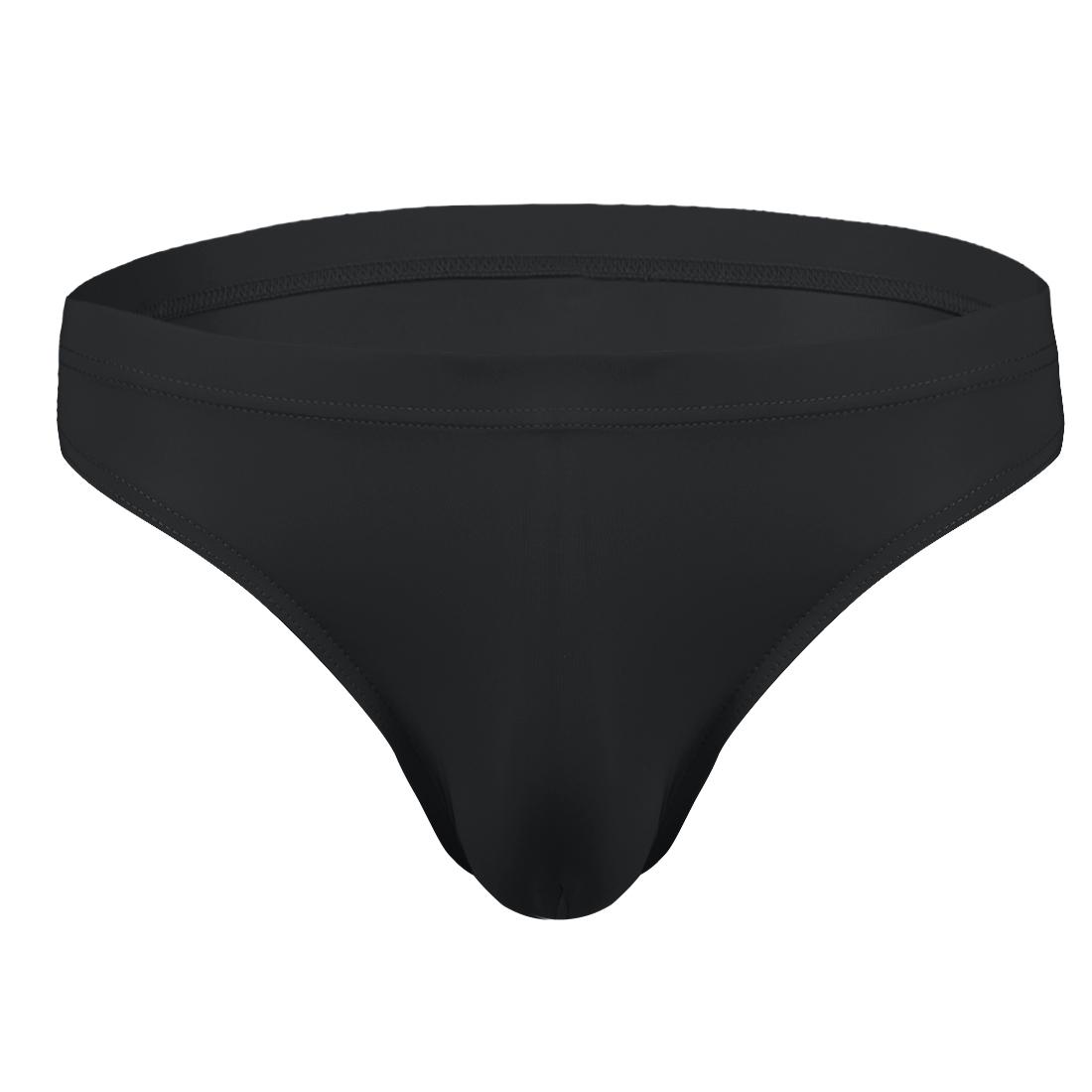 IEFiEL Heren zwembroek in effen kleur, sexy zwembroek met lage taille, strandzwemshort XXL zwart