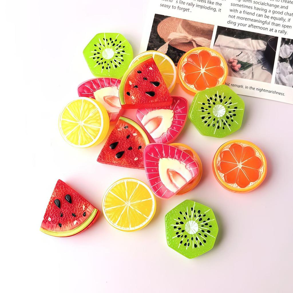 DIY Resin Accessories: Creative Summer Fruit Slices for Hair Clips, Hair Ties, Keychains, Shoes, and Water Cups.