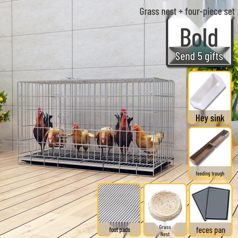 Large Automatic Chicken Coop with Folding Cage & Manure Cleaning System for Chickens, Ducks, and Geese