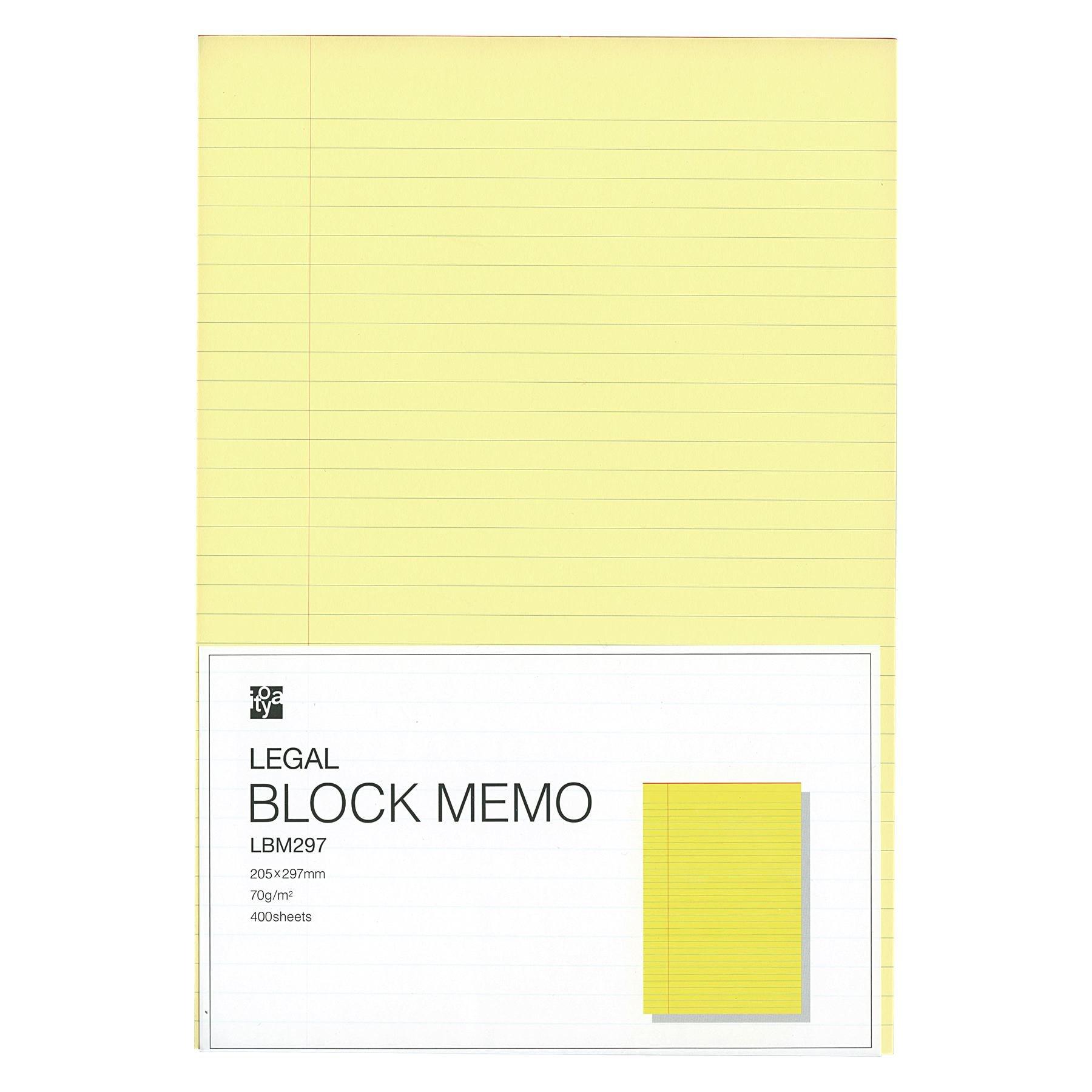 

Itoya Legal Block Memo Pad, 205x297mm, Horizontal Ruled