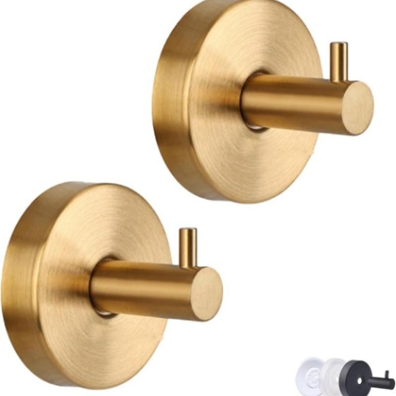 

2Pcs Stainless Steel Suction Cup Hooks Towel Hooks for Kitchen And Bathroom, Wall-Mounted Vacuum Suction Hooks for Hanging Clothes золотистий
