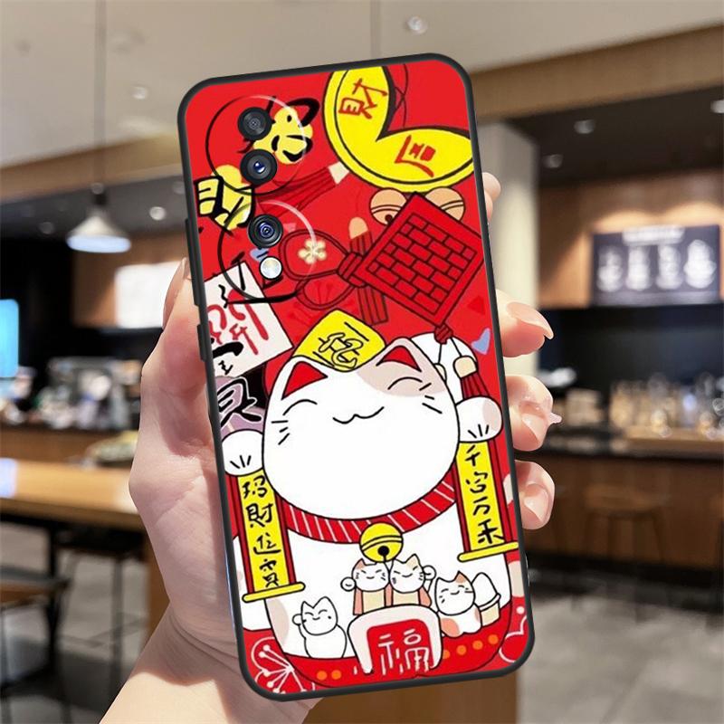 Maneki Neko Lucky Money Cat Case For Honor 200 Pro X9b X9a X8b X8a X8 X9 X9c 50 70 90 Lite Honor Magic 7 6 5 Pro Funda