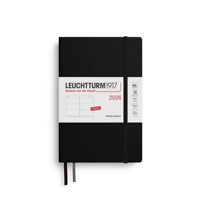 Leuchtturm 2026 January Officially Imported Planner, Start, B6, Weekly, Horizontal, Black, 372714,