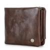 Black Angel RFID Anti-theft Men's Tri-fold Leather Wallet with Multiple Card Slots