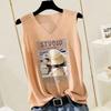Oversize Vest Women Undershirt Sleeveless Loose Vest Casual V-Neck Suspenders Vest Shawl