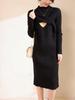 3509 Herbst/Winter Stillkleid für die Zeit nach der Geburt: Dicker Strick, Schlanke Passform, Spicy Mom Style, Stillfreundlich
